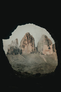 Rock formations against clear sky