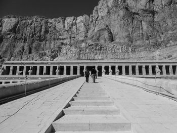 Man walking on rock