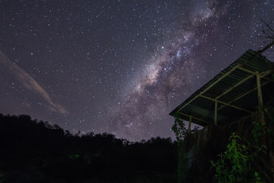 Low angle view of star field against sky at night