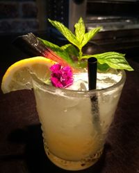 Close-up of drink in glass