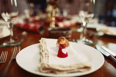 Close-up of food on table