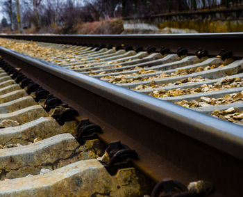 Close-up of railroad tracks