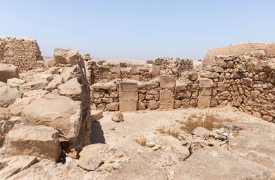 View of old ruins against clear sky