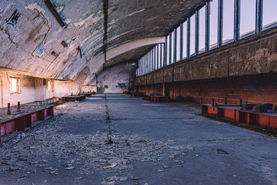 Empty corridor of abandoned building