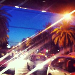 Light trails at night