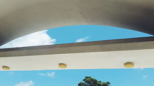 Low angle view of built structure against blue sky