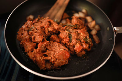 Close-up of food in plate on table