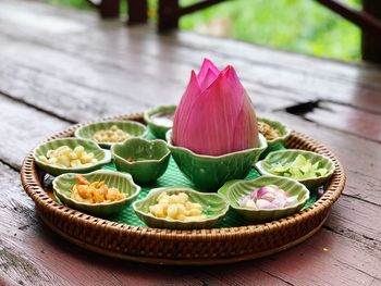 Close-up of food on table