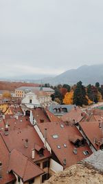 High angle view of townscape against sky