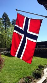 American flag against sky