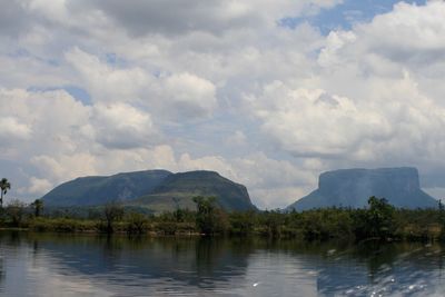 Mountains with sky in background