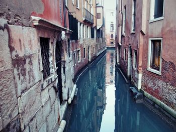 Narrow canal along buildings