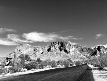 Road on mountain against sky