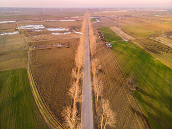 High angle view of agricultural field