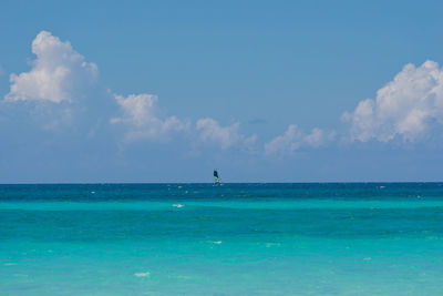 White sand and turquoise water on the caribbean beach on cuba varadero