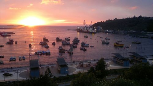 Scenic view of sunset over sea