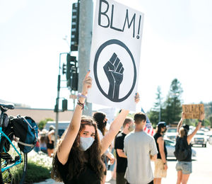 Peaceful demonstrations in rural grass valley, california protest