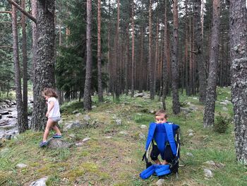 Siblings in forest