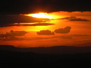 Scenic view of dramatic sky during sunset