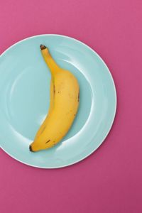 High angle view of yellow fruit on table