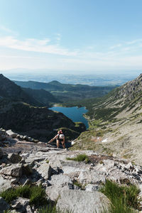 High angle view of townscape against sky