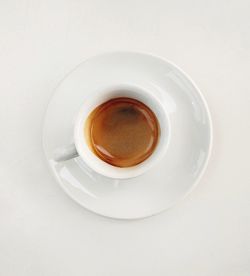 Directly above shot of coffee cup on table