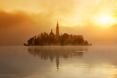 View of cathedral at sunset