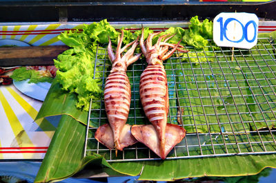 High angle view of vegetables for sale at market stall