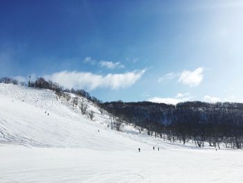 Scenic view of snowcapped mountain against sky