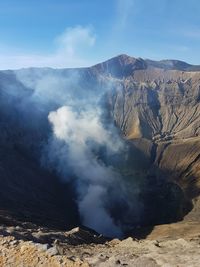 High angle view of mountain against sky