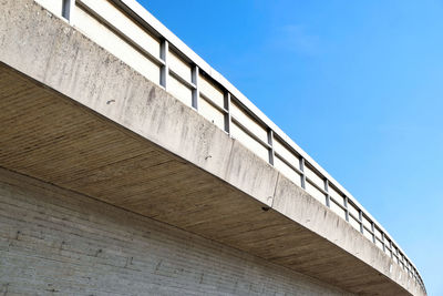 Low angle view of building against clear blue sky