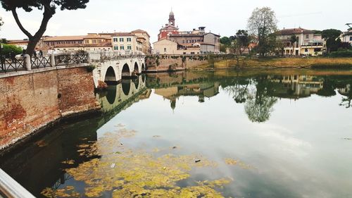 Reflection of buildings in water