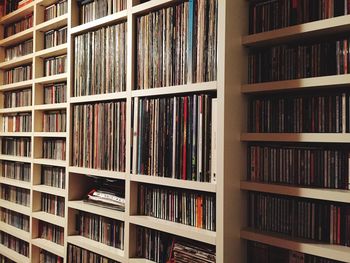 Full frame shot of books in shelf