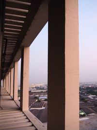 Bridge over buildings in city