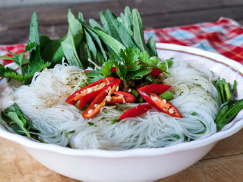 Close-up of food in bowl on table