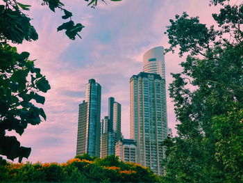 Low angle view of buildings against sky