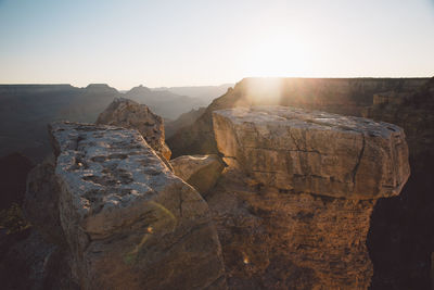 Idyllic view of cliffs against sky at grand canyon national park