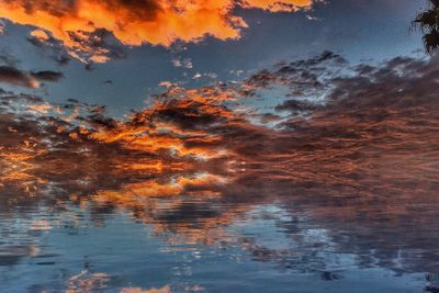 Reflection of clouds in calm sea