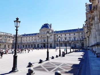 View of historic building against blue sky