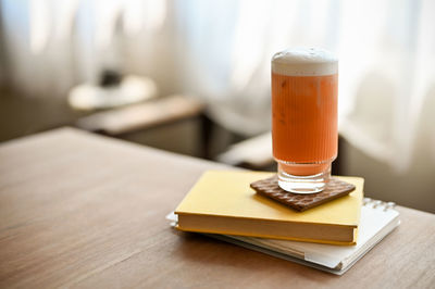 Close-up of drink on table