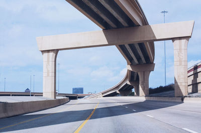 Bridge against sky in city