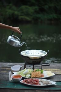 Close-up of hand holding food