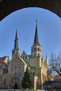 Low angle view of buildings against sky