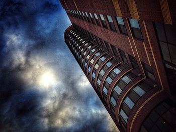 Low angle view of modern building against sky