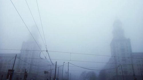 Low angle view of fog in foggy weather