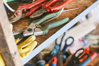 Close-up of work tools