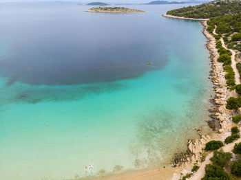 High angle view of beach