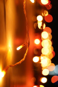 Close-up of illuminated christmas lights