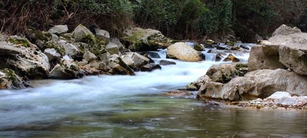 Scenic view of waterfall