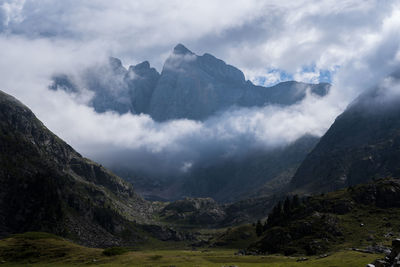 Scenic view of mountains against sky